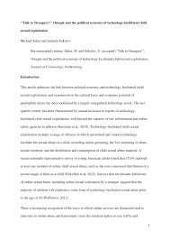PDF) Talk to Strangers!: Omegle and the political economy of  technology-facilitated child sexual exploitation