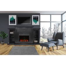 Warm up by the cozy fire and watch your favorite shows with the cambridge somerset 70 in. Cambridge Sanoma Electric Fireplace Heater With 72 In Black Mantel Bookshelves Enhanced Log Display Multi Color Flames And Remote From Walmart Accuweather Shop