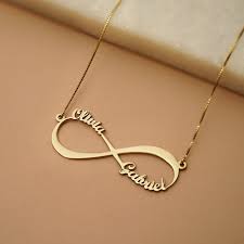 Gold personalized charms and jewelry you can make your own; 14k Gold Personalized Infinity Necklace Forever My