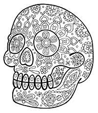 Free adult coloring pages to print and color featuring the detailed art of thaneeya mcardle, published coloring book artist. Sugar Skull Coloring Pages Detailed Day Of The Dead Coloring Pages By Thaneeya Mcardle Art Is Fun Skull Coloring Pages Coloring Pages Mandala Coloring Pages