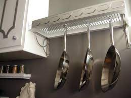 Metal kitchen rack w \/metal rods and cones diagrama de arbol. How To Build A Pot Rack With Shelf Hgtv