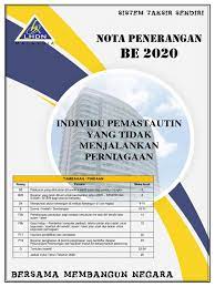 Pendapatan bukan penggajian bagi tahun kebelakangan yang belum dilaporkan. Nota Be
