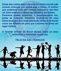 No dia das crianças, escrevo um texto como tentativa de argumentar uma certa liberdade para elas. Grande Oriente Do Brasil Feliz Dia Das Criancas