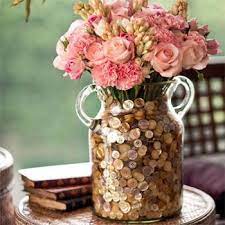 Botoes Vase Fillers Button Flowers Vintage Party