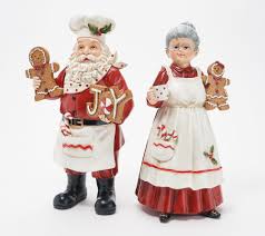 Claus statues & bobbleheads on mercari. Set Of 2 Santa And Mrs Claus Baking Figures By Valerie Qvc Com
