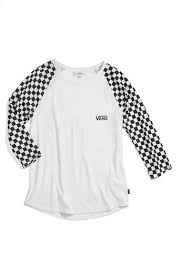 Black And White Baseball Tee Toddler Vans Checker Raglan Tee In Black White Modesens Clothes White Cotton T Shirts Vans T Shirt