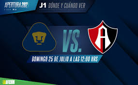Roger gonzalez has locked in his best bets for club america vs. Schedule And Where To See Pumas Vs Atlas Liga Mx Apertura 2021 Pledge Times