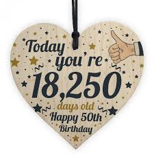 Messages and wishes of congratulations for turning 50 or fifteenth his birthday. 50th Birthday Present For Women Wooden Heart 50th Birthday Gift