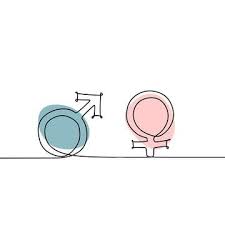Male And Female Symbol Continuous Line Drawing Vector Illustration Concept Of Gender Sign With Blue And Pink Colors Female Clipart One Line Symbol Png And V Female Symbol Male Gender Symbol