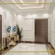 ديكور مجلس رجال نيوكلاسيك فخم ومميز اختار المصمم اللون الابيض لطلاء الجدران و تم تزيين الحوائط بالبانوهات مما اعطى مظهرا ملوكي للمج bars for home interior home