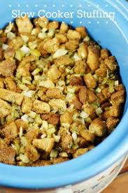 Slow Cooker Stuffing Or Dressing Wait Stuffing In The Slow Cooker You Bet Www Thekitchenismyplayground Com Stuffing Recipes Food Cooking Recipes