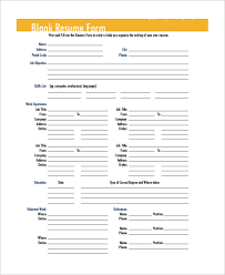 Download free printable resume templates. Free 9 Sample Blank Resume Templates In Ms Word Pdf