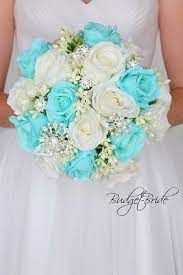 See more ideas about bridal bouquet, wedding bouquets, teal wedding. Tiffany Blue And White Wedding Flower Brides Bouquet With Jewels Love Bling In Your Wed Tiffany Blue Wedding Theme Blue Wedding Bouquet Tiffany Blue Weddings