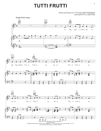 Little Richard Tutti Frutti Sheet Music Pdf Notes Chords Pop Score Piano Solo Download Printable Sku 102863