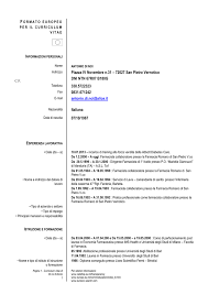 Modello gratuito per creare il curriculum vitae europeo. Formato Europeo Per Il Curriculum Vitae