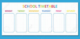 Template School Timetable For Students Or Pupils With Days Of