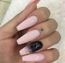 Pink And Black Acrylic Nail Ideas Pink And Black Sparkle Best Acrylic Nails Luxury Nails Simple Acrylic Nails