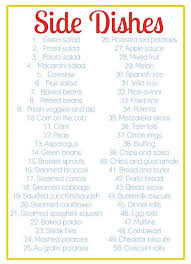 Side Dishes Family Meal Planning List Of Side Dishes Dinner Plan
