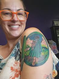 Totally digging my latest LotR tattoo! 💕 It's Gollum leading Frodo and Sam  through the marshes to Mordor.