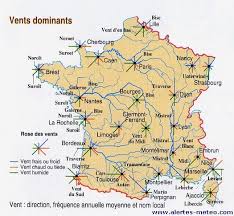 Les Vents Dominants Sur La France Par An Et Le Nom Des Vents Suivant Les Differentes Regions Carte De France Carte Geographie