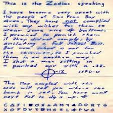 Zodiac Killer Letters House Of Mystery Radio Inside Writing Acast