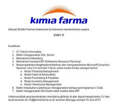 Pt kimia farma (persero) adalah perusahaan industri farmasi pertama di indonesia yang didirikan oleh pemerintah hindia belanda tahun 1817. Lowongan Kerja Kimia Farma Madiun Pendaftaran Lowongan Kerja Pt Kimia Farma Sisa 1 Hari Lagi Berikut Kami Informasikan Terkait Posisi Persyaratan Dan Berkas Lamaran Yang Dibutuhkan Dalam Mengajukan Lowongan Kerja Tersebut