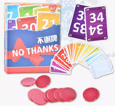 Each card is worth the number of points shown on the card (but remember, points are bad!). No Thanks No Merci Board Game Card Game Family Party Game Parent Child Puzzle Game Lazada Singapore