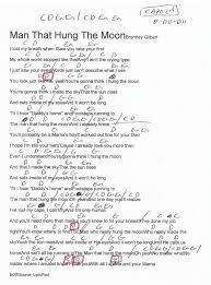 Man That Hung The Moon Brantley Gilbert Guitar Chord Chart Capo 2nd Fret Guitar Chord Chart Brantley Gilbert Guitar Chords