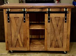 Custom 4 Ft Sliding Barn Door Console Table With Wheels My Customer Will Be Using This In Her New Kitche Barn Door Tables Barn Door Console Diy Kitchen Island