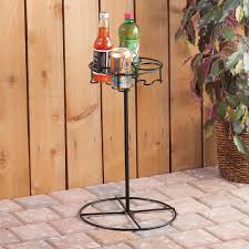 Holding 4 Beverages While You Relax This Portable Outdoor Beverage Table Works Anywhere Backyard Beach Campsite Outdoor C Outdoor Drink Holder Drink Table