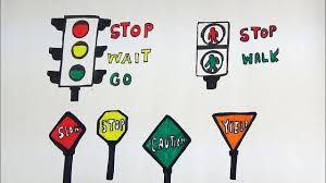 Draw And Color Traffic Signs And Road Signs For Kids Traffic Signs Coloring Page For Kids
