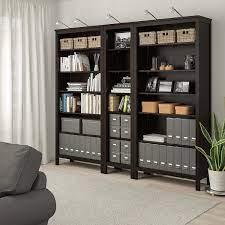 The living room turns into a multifunctional room. Hemnes Bookcase Black Brown Ikea