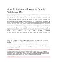 Try closed that program for unlock database. How To Unlock Hr User In Oracle Database 12c Pdf Protein Data Bank Oracle Database