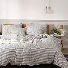 Black And White Striped Duvet Cover King Jellymoni 100 Natural Cotton 3pcs Striped Duvet Cover Sets White Duvet Cover With Grey Stripes Pattern P Striped Duvet Covers Striped Duvet White Duvet Covers
