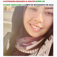Artista palestina Mahasen Al-Khatib é morta em ataque aéreo israelense em  Gaza. Nesta situação difícil, sou uma artista digital que encontra consolo  e resiliência através da minha arte, pixels e cores. Contamos