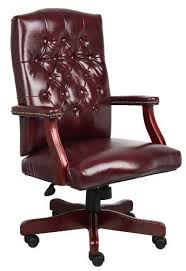 Boss Office Products B905 By Classic Executive Caressoft Chair With Mahogany Finish In Bu Traditional Office Chairs Office Chair Executive Leather Office Chair