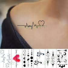 Put your hand or your heart tattoo and tell me it's all over. Waterproof Temporary Tattoo Sticker Love Heart Heartbeat Fake Tatto Hand Arm Foot Flash Tatoo For Kid Girl Men Women Temporary Tattoos Aliexpress