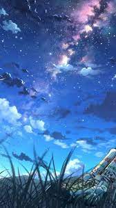 Anime Girls Night Sky Scenery Clouds Stars 3840x2160 Wallpaper Night Sky Wallpaper Anime Scenery Night Sky Art