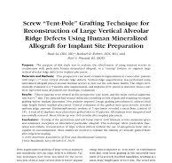 PDF) Screw "Tent-Pole" Grafting Technique for Reconstruction ...