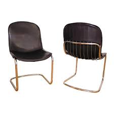 For Sale Pair Of Gastone Rinaldi Dining Chairs In Chrome Cow Leather Italy 1960s Dining Room Chair Covers Dining Chairs For Sale Dining Chairs