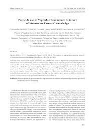 We're certified as a responsible company in relation to the environment. Pdf Pesticide Use In Vegetable Production A Survey Of Vietnamese Farmers Knowledge