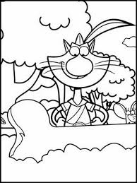 Here you can see a cat lying on the lap of a little girl. Nature Cat Coloring Pages 1
