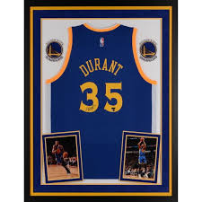 Well this is the right place to get to find out how long his arms are. Kevin Durant Golden State Warriors Deluxe Framed Autographed Blue Adidas Replica Jersey Panini Authentic Fanatics Authentic Certified Walmart Com Walmart Com