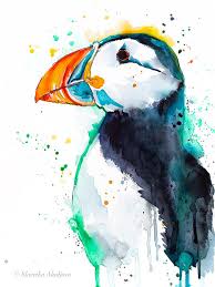 Macareux Moine Aquarelle Impression Par Slaveika Aladjova Etsy Watercolor Paintings Art Tutorials Watercolor Art