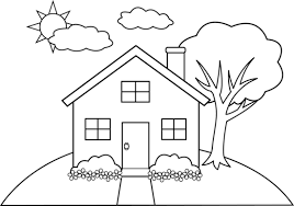 Cute Colorable House On A Hill Coloring Pages House Colouring Pages Drawings