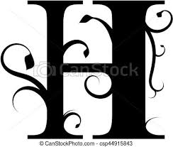 floral letter h