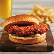 Dunk the chicken first in the buttermilk mixture, then dredge in the seasoned flour and coat thoroughly. Nashville Hot Chicken Sandwich Bj S Restaurant Brewhouse Menu Bj S Restaurants And Brewhouse