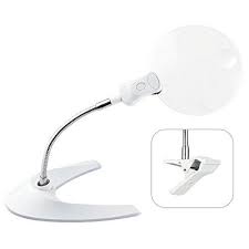 2x Optical Grade Acrylic Magnifier With Powerful 5x Spot Viewer Rimless Lens For Uninterrupted Viewing Two Leds Provide Clear Visibility Of Lamp Magnifier Led