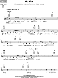 The Lumineers Ho Hey Sheet Music Leadsheet In C Major Download Print Sku Mn0139035
