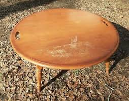 Made of solid acacia wood, the graphite finish accentuates the natural grain of the wood and wire distressing. Cushman Colonial Creation Hard Rock Maple Coffee Table Round Reduced Ebay